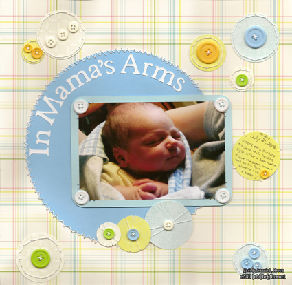 Scrapbook Page “In Mama’s Arms”