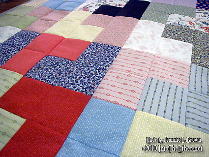 Another day another 7 rows (quilt 1 for 2011)