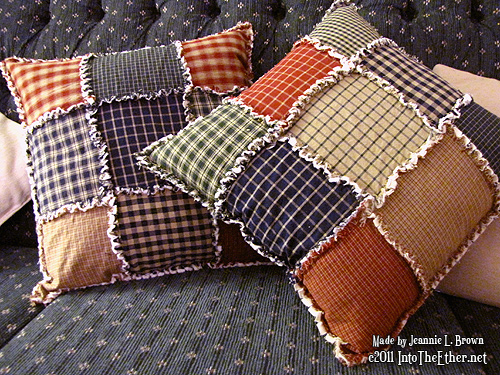 Rag Quilted Pillows from Homespun