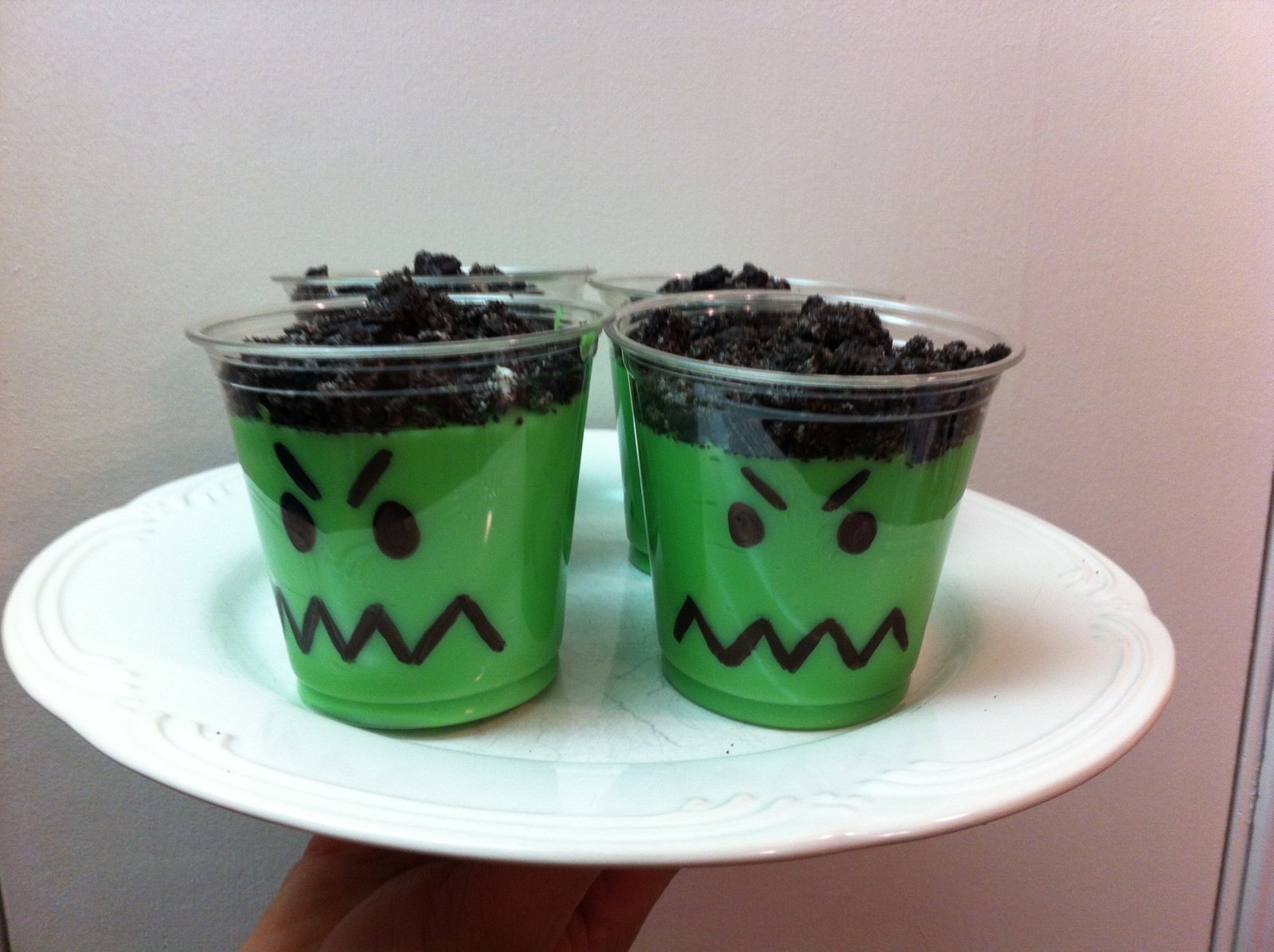 Frankenstein Pudding Cups