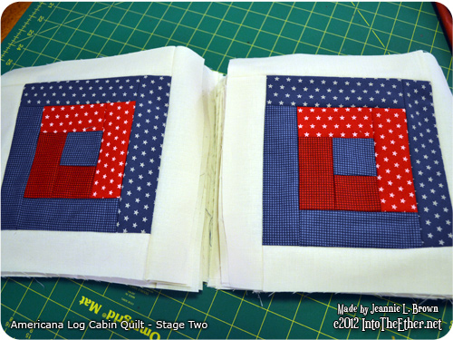 Americana Log Cabin Quilt – Stage Two