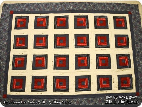 Americana Log Cabin Quilt – Quilting Stage