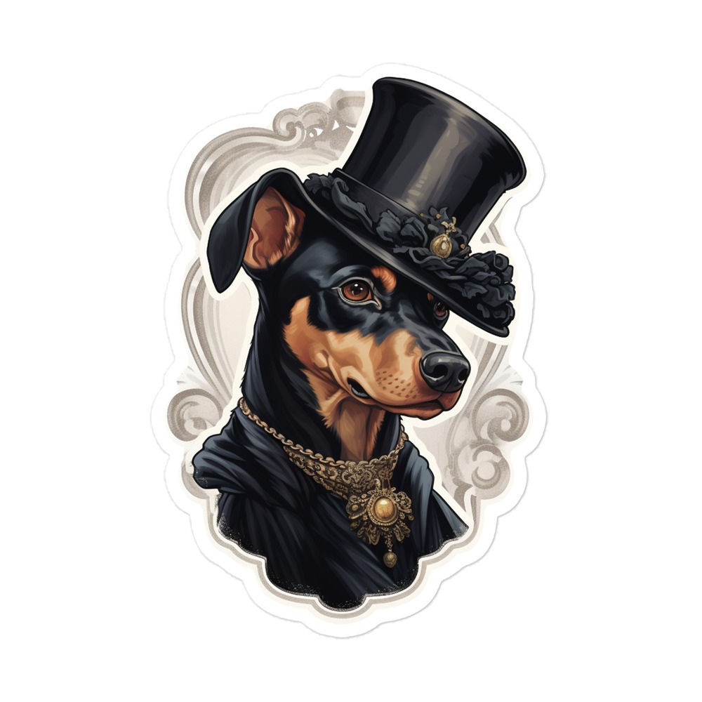 Count Atticus Doberthorne | Victorian Animal Portrait | Bubble-free stickers