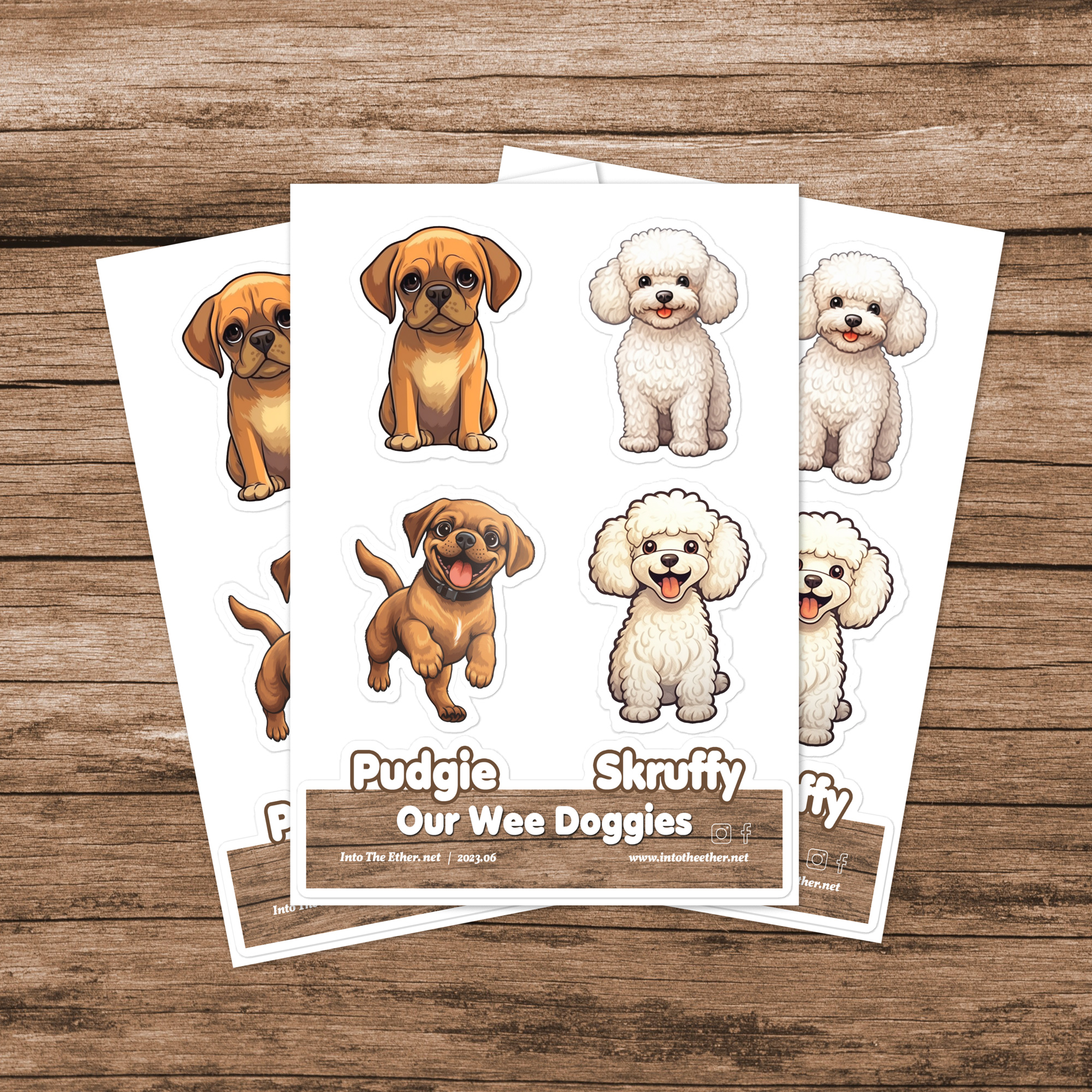 Our Wee Doggies - Pudgie & Skruffy - Sticker Sheet