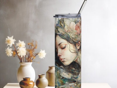 Reverie | Inspired by Mucha | 20oz. Tumbler with Stainless Steel Straw