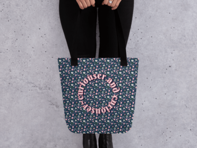 "Curiouser and Curiouser" Nighttime Floral | All Over Print Tote Bag