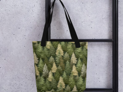I Can See the Forest for the Trees | Pine Tree Forest Pattern | All Over Print Tote Bag