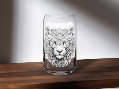 The Elaborate Lion | Can-shaped glass