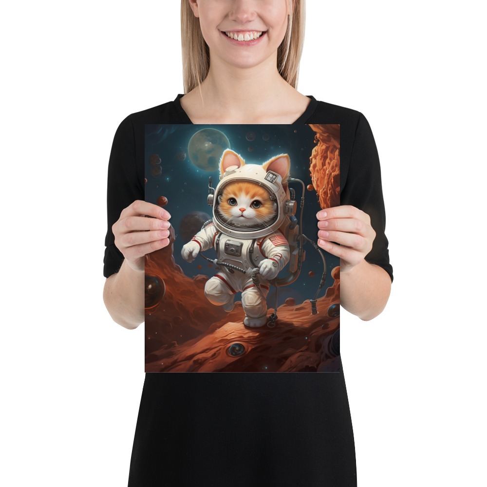 AstroKitty | Space Walking Kitten | Gifts for Catlovers | Poster