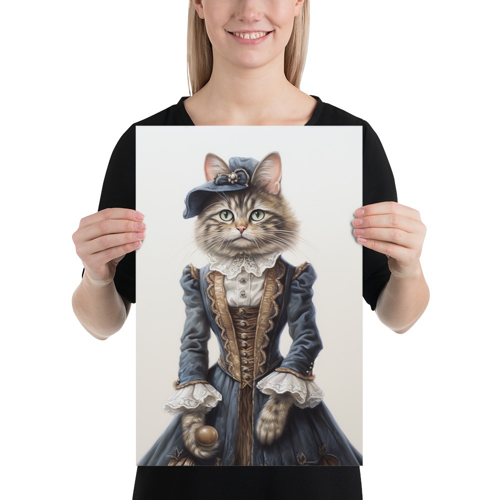 Miss Matilda Meowington | Victorian Animal Portrait Series | Poster