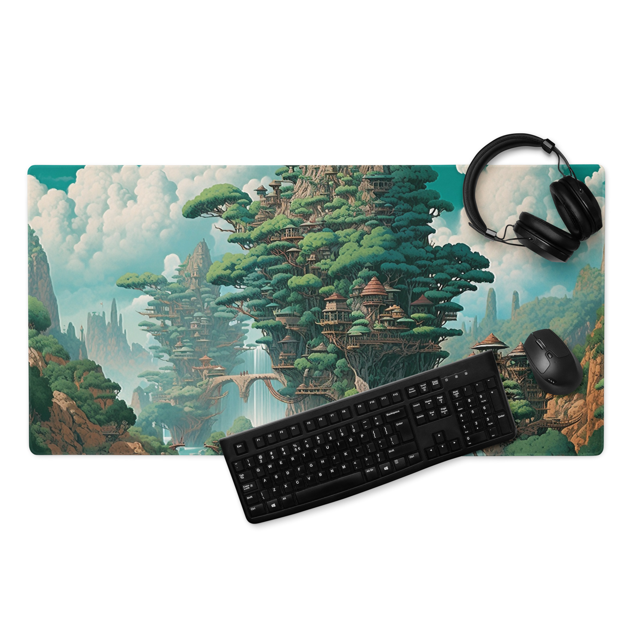 Tree Haven | Fantasy Landscape | Gaming mouse pad 36 in. x 18 in.