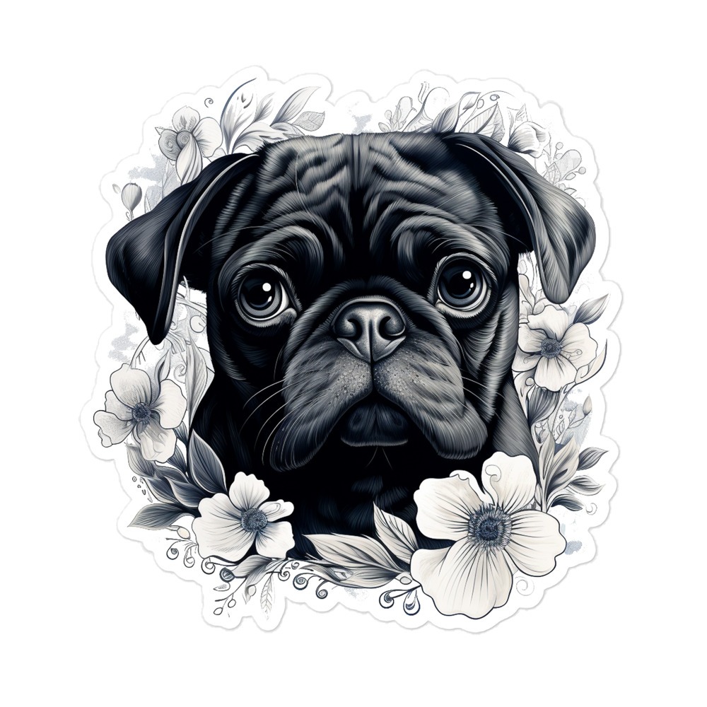 Jett the Lovable Pug | Bubble-free stickers
