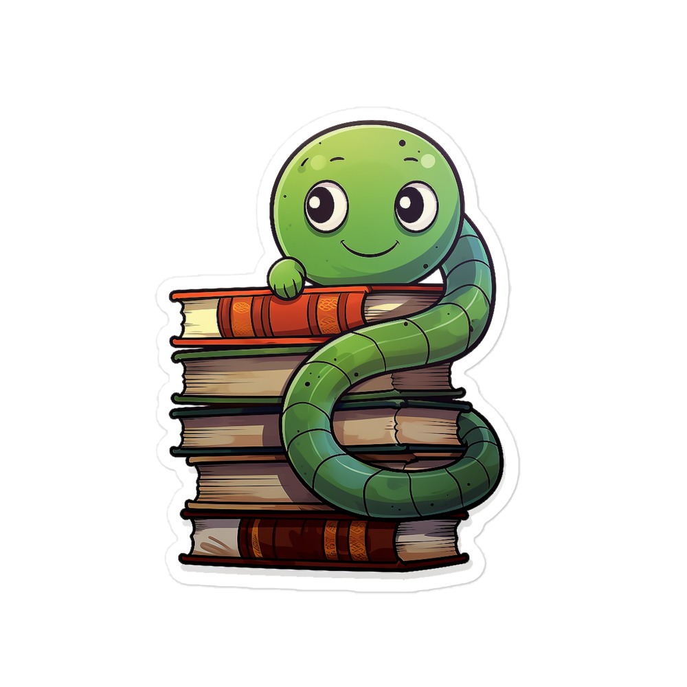 Benny Bookworm | Gifts for Readers | Bubble-free stickers