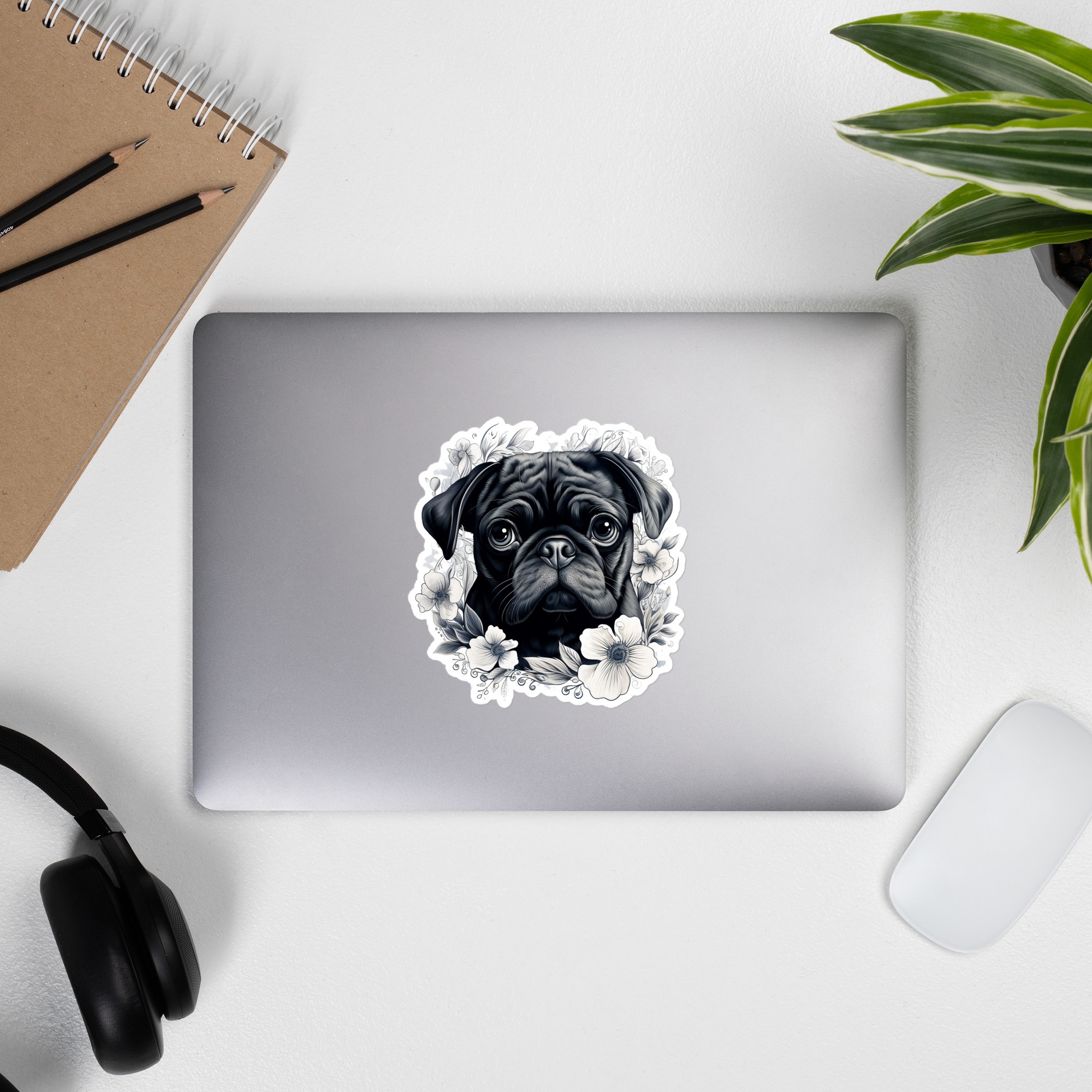 Jett the Lovable Pug | Bubble-free stickers