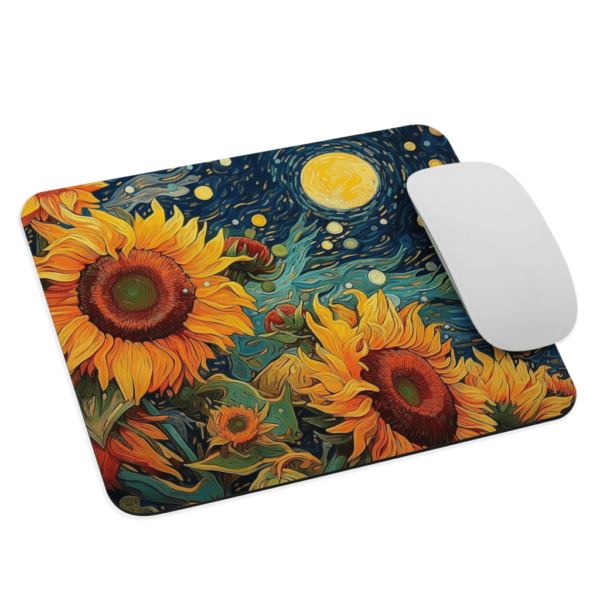 Sunflowers On A Starry Night | Inspired by Van Gogh |  Fantasy Artwork | Mousepad