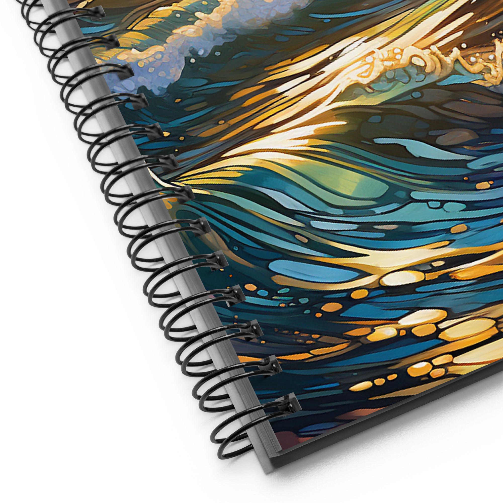 The Beach at Sunset | Stained Glass Illustrations | Spiral notebook