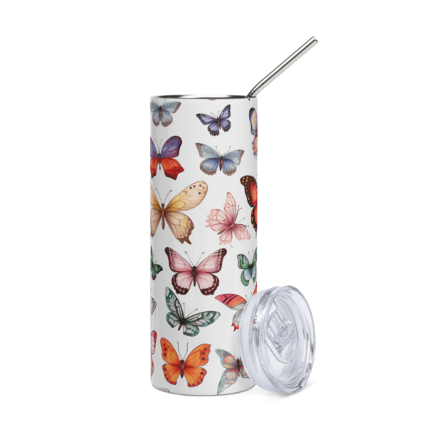 Butterflies Abound - 20oz. Tumbler with Stainless Steel Straw
