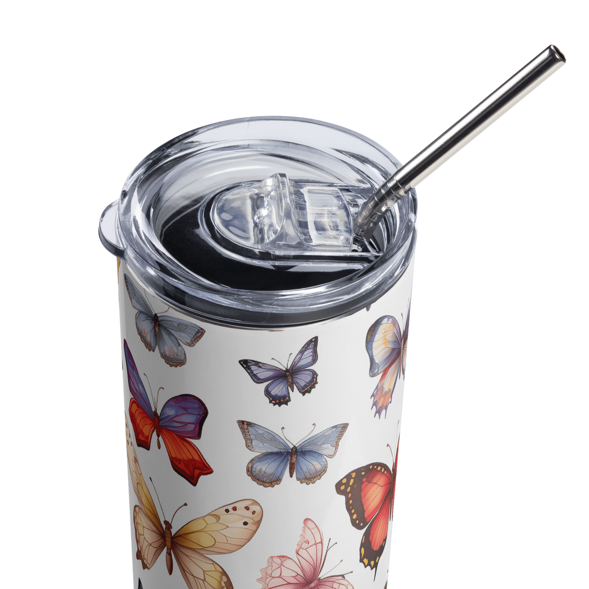Butterflies Abound - 20oz. Tumbler with Stainless Steel Straw