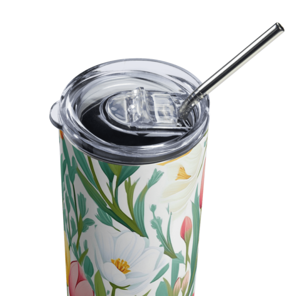 Springtime Floral - 20oz. Tumbler with Stainless Steel Straw