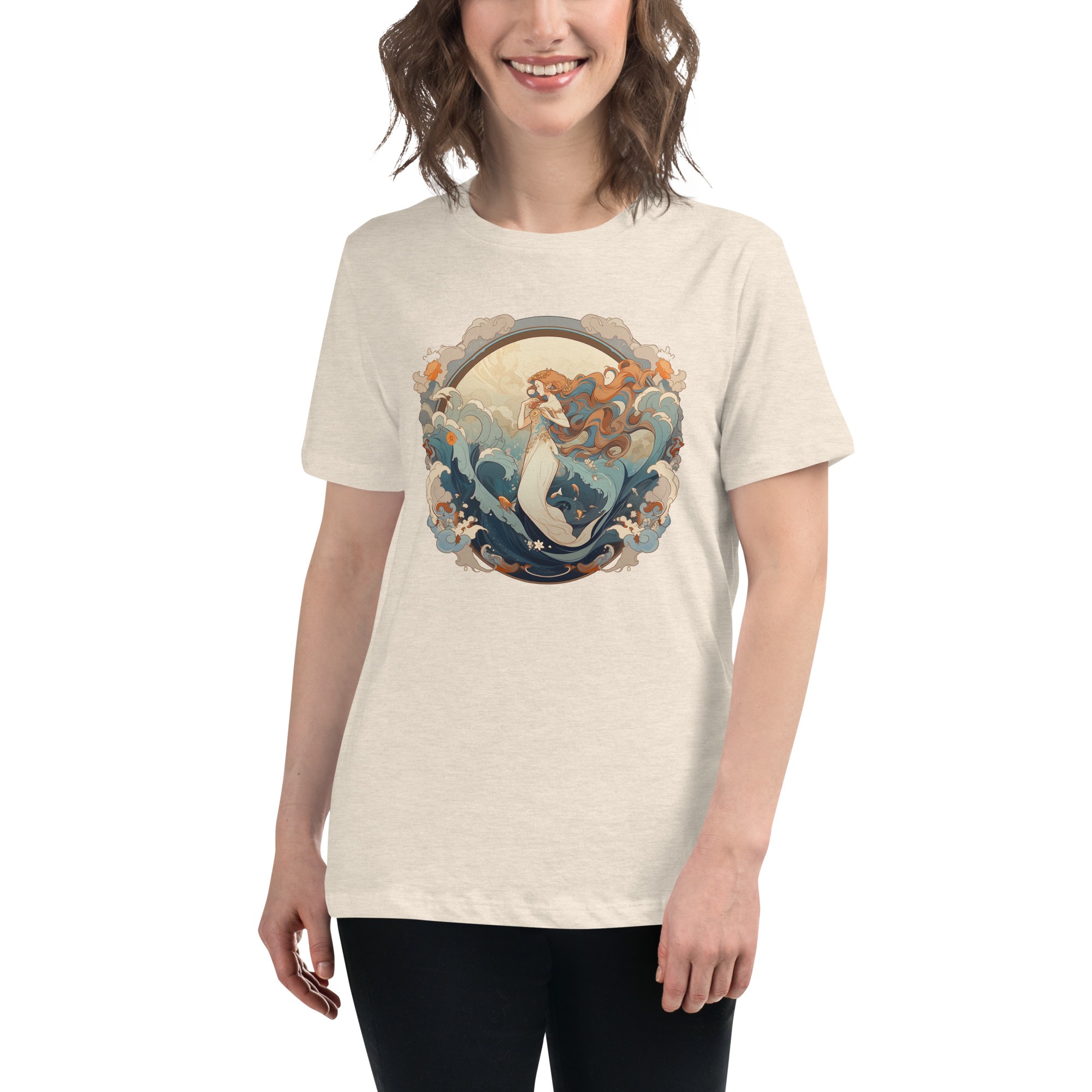 Nouveau Venus | Inspired by Birth of Venus by Botticelli | Women's Relaxed T-Shirt